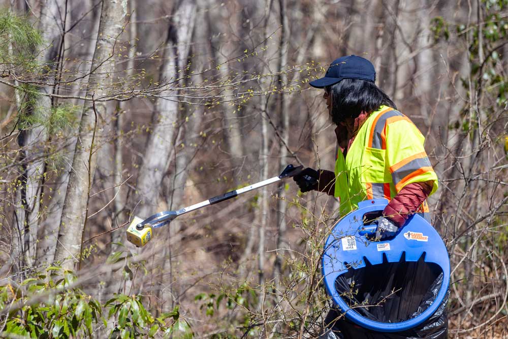 Connecticut Water staff clean up litter on Earth Day.