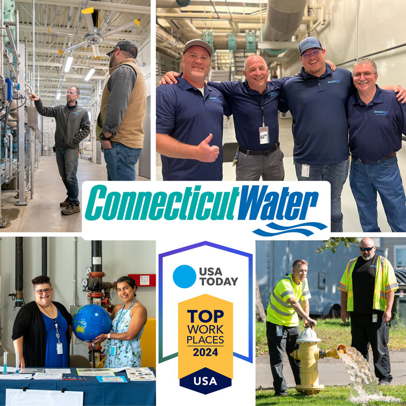 Collage of Connecticut Water employees at work