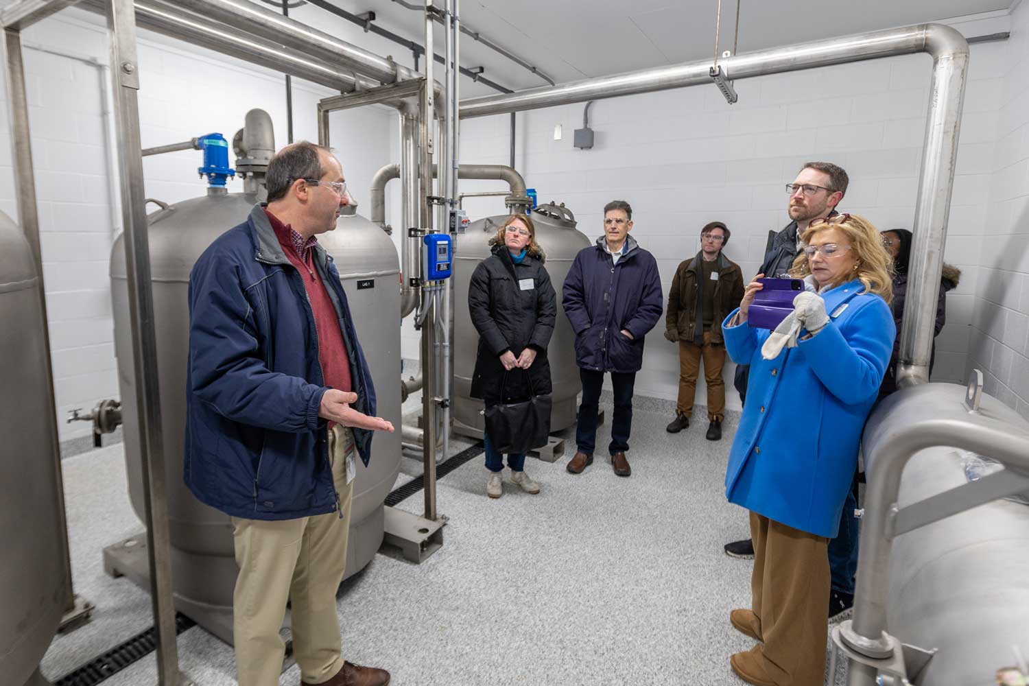 State and local officials tour a new Connecticut Water Treatment Facility in Avon.