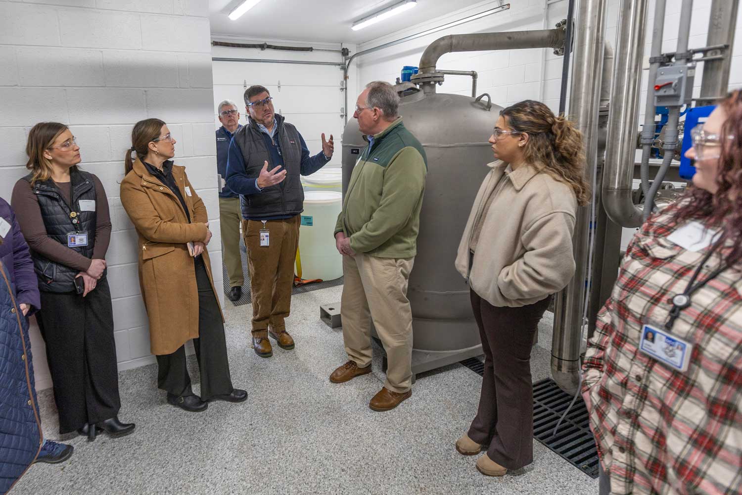 State and local officials tour a new Connecticut Water Treatment Facility in Avon.