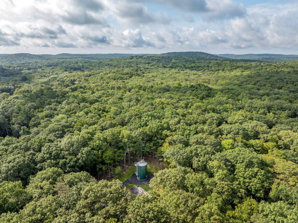 A new water storage tank in Connecticut Water's Bay Mountain Water System.