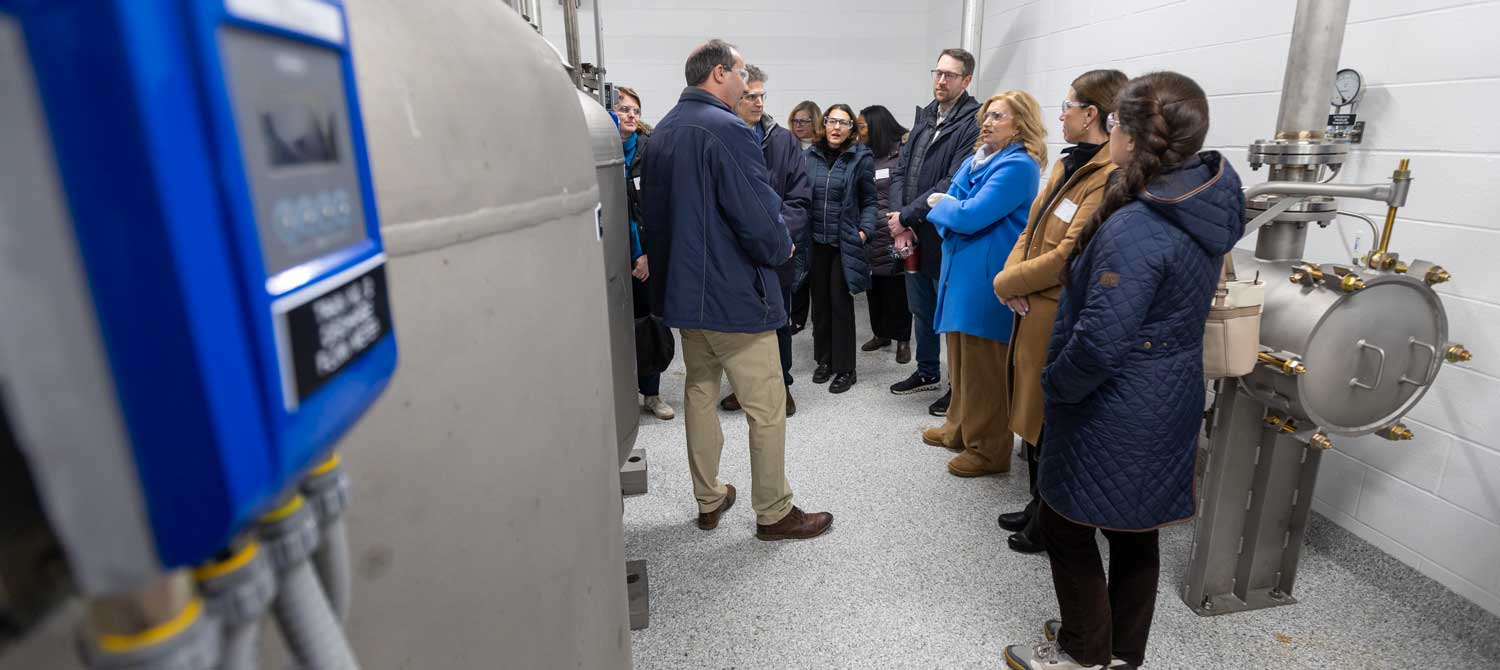 State and local officials tour a new Connecticut Water Treatment Facility in Avon.