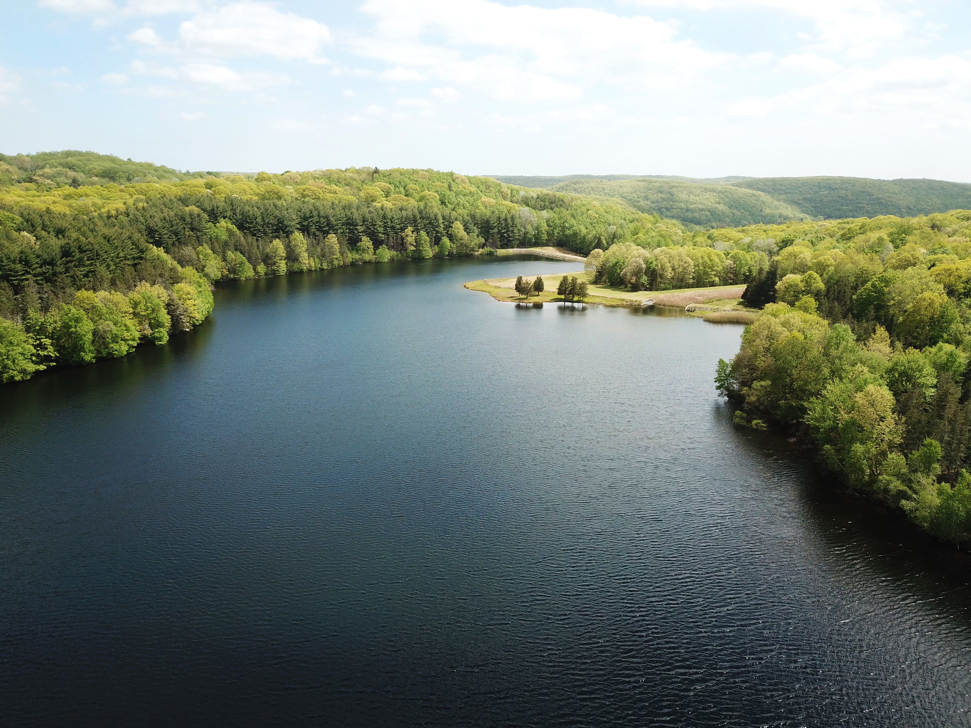 overhead shot of Moody Reservoir